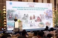 La directrice adjointe du Département de la Culture, des Sports et du Tourisme de Da Nang, Nguyen Thi Hoai An s'exprime lors de l'événement. Photo : VNA