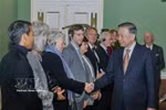 Le dirigeant vietnamien To Lam rencontre l’Association d’amitié Danemark-Vietnam. Photo: VNA