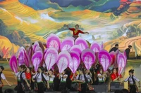 Programme artistique ouvrant la Fête des fleurs de bauhinie 2025. Photo: VNA