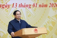 Le Premier ministre Pham Minh Chinh s'exprime lors de la 5e réunion du Comité central de pilotage de la politique du logement et du marché immobilier. Photo: VNA