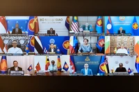 La réunion spéciale des ministres des Affaires étrangères de l'ASEAN sur la situation au Moyen-Orient se tient en ligne le 13 mars. Photo : Ministère vietnamien des Affaires étrangères