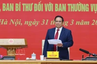 Le Premier ministre Pham Minh Chinh s’exprimant lors de la conférence. Photo: VNA