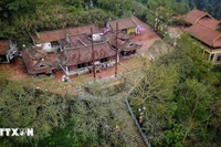 Vue aérienne de la pagode Hoa Yên qui fait partie de l’ensemble de monuments et de paysages de Yên Tu-Vinh Nghiêm-Con Son, Kiêp Bac. Photo: VNA
