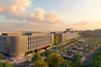 Image d’artiste de l'usine de fabrication de puces de Viettel dans le parc de haute technologie de Hoa Lac. Photo : hanoimoi.vn