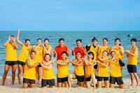 L’équipe féminine vietnamienne de beach handball. Photo: PICHOOF