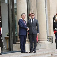Le secrétaire général et président du Vietnam, To Lam, et le président français Emmanuel Macron, le matin du 7 octobre 2024 (heure locale), à Paris. Photo : VNA