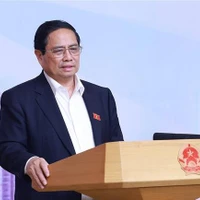 Le Premier ministre Pham Minh Chinh lors de la réunion. Photo: VNA