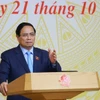 Le Premier ministre Pham Minh Chinh s'exprime. Photo: VNA