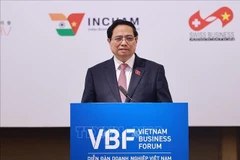 Le Premier ministre Pham Minh Chinh s'exprime au VBF. Photo: VNA
