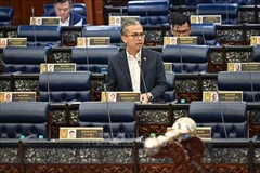 Le ministre des Communications, Fahmi Fadzil, s'exprime devant le Parlement malaisien. Photo : VNA