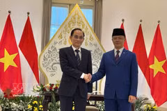 Le ministre vietnamien des Affaires étrangères, Le Hoai Trung (à gauche), et son homologue indonésien, Sugiono. Photo : VNA