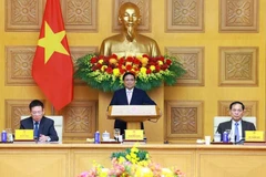 Le Premier ministre Pham Minh Chinh lors de la table ronde avec les entreprises de l’ASEAN. Photo : VNA 