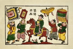 Dans la peinture populaire Dong Ho « Vinh Quy Bai To » (Le retour au foyer dans la gloire), le cheval magnifiquement décoré ramène chez lui le lettré qui a réussi.