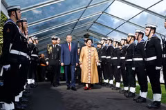 Cérémonie d’accuei du dirigeant vietnamien To Lam en visite d’État en Nouvelle-Zélande. Photo: VNA 