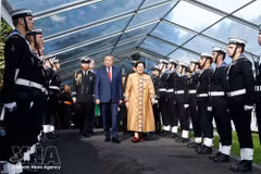 Cérémonie d’accuei du dirigeant vietnamien To Lam en visite d’État en Nouvelle-Zélande. Photo: VNA 