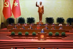 Lors de l’ouverture solennelle du 14ᵉ Congrès national du Parti communiste du Vietnam (PCV). Photo : VNA
