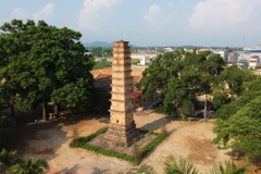 La tour Binh Son est la plus haute tour en terre cuite de la dynastie des Tran qui subsiste jusqu’aujourd'hui. Photo : Nguyen Thao - VNA