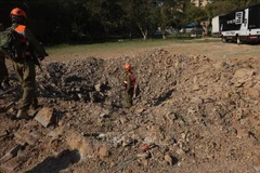Scène d'une frappe de missile iranienne à Beer-Sheva, en Israël, le 2 mars 2026. Photo : Xinhua/VNA