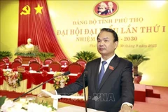 Le secrétaire du Parti provincial de Phu Tho, Dang Xuan Phong prononce le discours d'ouverture du Congrès. Dang Xuan Phong. Photo : VNA