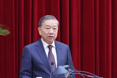 Le secrétaire général du Parti Tô Lâm s'exprime lors du 12e plénum du Comité central du Parti communiste du Vietnam. Photo: VNA