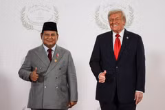 Le président indonésien Prabowo Subianto (à gauche) et le président américain Donald Trump. Photo: Politico