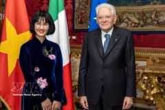 L'ambassadrice du Vietnam, Nguyen Phuong Anh et le président italien Sergio Mattarella. Photo: VNA