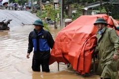 En raison du typhon Kajiki, la commune de Hôi Xuân, province de Thanh Hoa, a été inondée. Photo: VNA