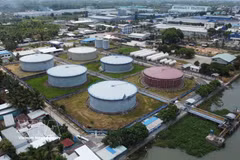 Dépôt pétrolier Tran Quoc Toan (situé dans le quartier de My Ngai, province de Dong Thap). Photo : VNA