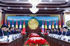 Lors de l'entretien. Photo : VNA