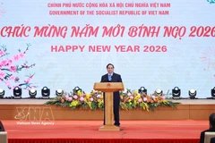 Le Premier ministre Pham Minh Chinh s'exprime. Photo: VNA