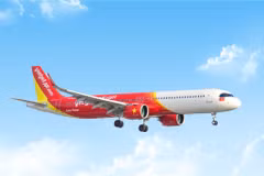 Vietjet obtient une importante reconnaissance de la part des voyageurs internationaux, témoignant de l’attrait croissant de son image de marque moderne, dynamique et distinctive. Photo : Vietjet