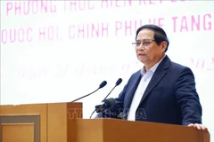 Le Premier ministre Pham Minh Chinh préside la réunion. Photo: VNA