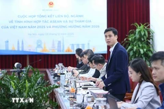 Le vice-ministre des Affaires étrangères et chef du SOM ASEAN-Vietnam, Dang Hoàng Giang s'exprime. Photo: VNA