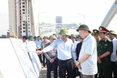 Le secrétaire général du Parti Tô Lâm inspecte les efforts de reconstruction à Thai Nguyên après le passage de la tempête. Photo: VNA