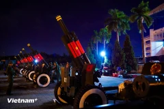 Les pièces d’artillerie déployées à Hanoï pour le défilé de la Fête nationale du 2 septembre