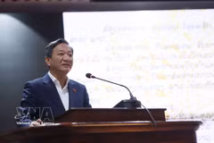 L'ambassadeur du Vietnam au Laos, Nguyen Minh Tam s'exprime à l'événement. Photo : VNA