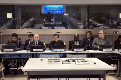 Nguyen Hoang Nguyen, chargé d’affaires a.i de la Mission permanente du Vietnam auprès de l’ONU, s'exprime lors de l'événement. Photo : VNA