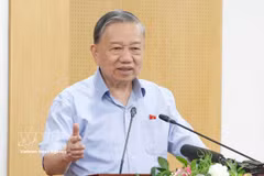 Le secrétaire général du Parti et président de la République To Lam s'exprime. Photo: VNA