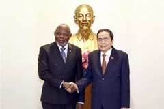 Le président de l'AN Tran Thanh Man (droite) rencontre son homologue du Congo Vital Kamerhe. Photo: VNA