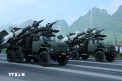 Des chars et missiles lors d'une répétition conjointe en vue du 80e anniversaire de la Fête nationale