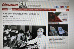 Capture d'écran du journal Granma.