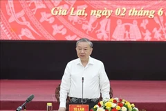 Le secrétaire général du Parti communiste du Vietnam (PCV), Tô Lâm, prend la parole. Photo: VNA