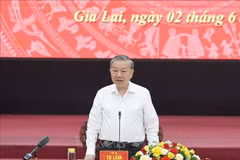 Le secrétaire général du Parti communiste du Vietnam (PCV), Tô Lâm, prend la parole. Photo: VNA