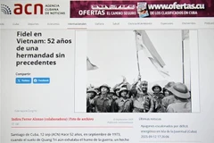 Article sur la visite historique de Fidel Castro au Vietnam en septembre 1973. Photo : Capture d'écran 