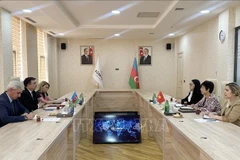 Lors de l'entretien entre la directrice générale de la VNA Vu Viet Trang et le président de l'Agence de presse d'État d'Azerbaïdjan (AZERTAC), Vugar Alyev. Photo : VNA