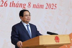 Le Premier ministre Pham Minh Chinh prend la parole. Photo: VNA
