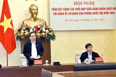 Le président de l'Assemblée nationale (AN) Tran Thanh Man prend la parole. Photo: VNA