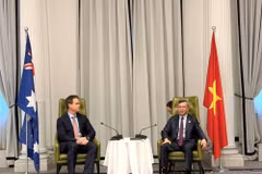 Le ministre des Finances, Ngo Van Tuan, a tenu une réunion de travail avec les dirigeants de l'université RMIT, notamment le professeur Alec Cameron, vice-président et président de l'université. (Photo : tapchikinhtetaichinh.vn.)