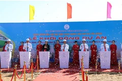 Cérémonie de lancement du projet de relogement, de réinstallation et de libération des terrains destinés à la centrale nucléaire de Ninh Thuan 1. Photo: VNA