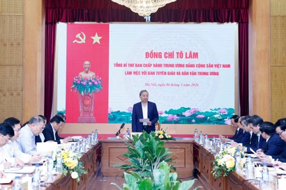 Le secrétaire général du Parti communiste du Vietnam, To Lam, s'exprime. Photo: VNA